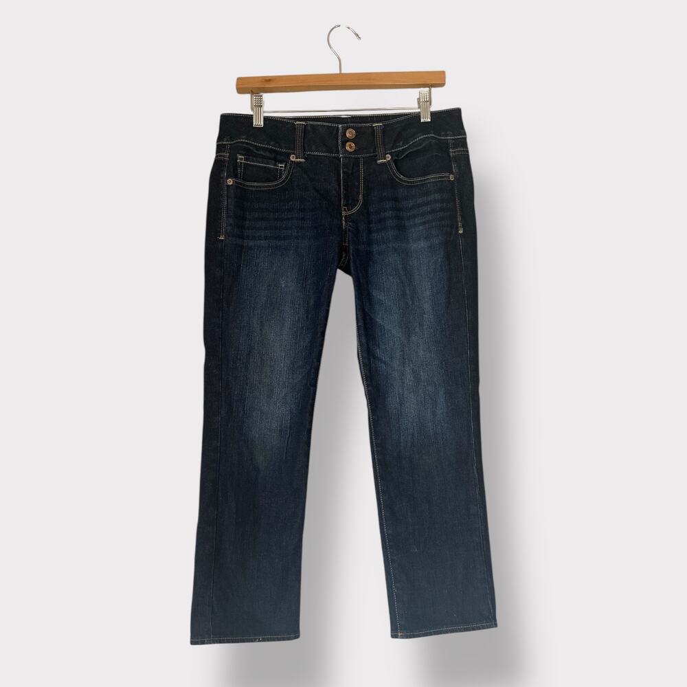 Y2k American Eagle Low Rise Artist Crop Dark wash size 6